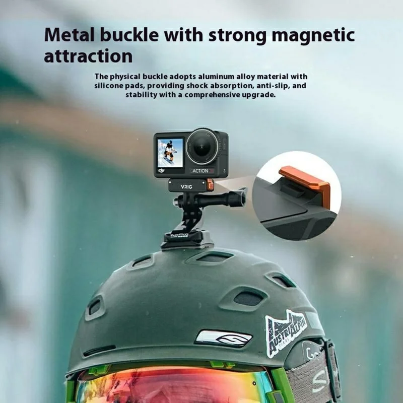 VRIG AC-34 Supporto a sgancio rapido per DJI Osmo Action 5 Pro / 4 / 3 Base antivibrazioni in plastica compatibile con GoPro