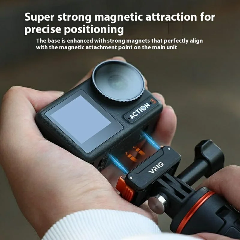 VRIG AC-34 Supporto a sgancio rapido per DJI Osmo Action 5 Pro / 4 / 3 Base antivibrazioni in plastica compatibile con GoPro