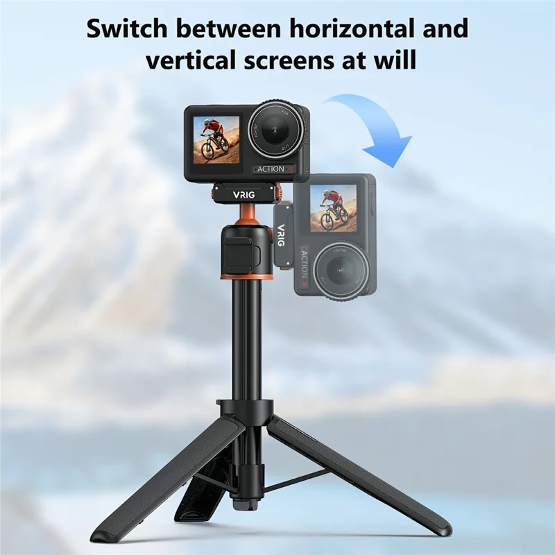 VRIG AC-40 Quick Release Tripod for DJI Osmo Action 5 Pro / 4 / 3 Plastic Ball Head Mount Cold Shoe Extension