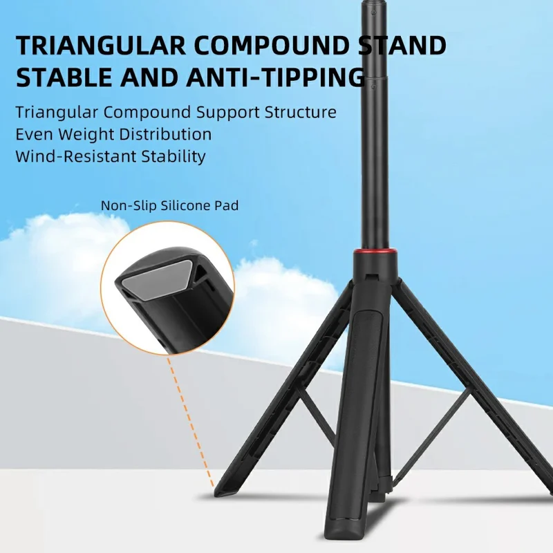 FLYMILE Action Cameras Telescopic Selfie Stick Tripod 6-Section Adjustable Aluminum Alloy Extendable Pole - 1.4m
