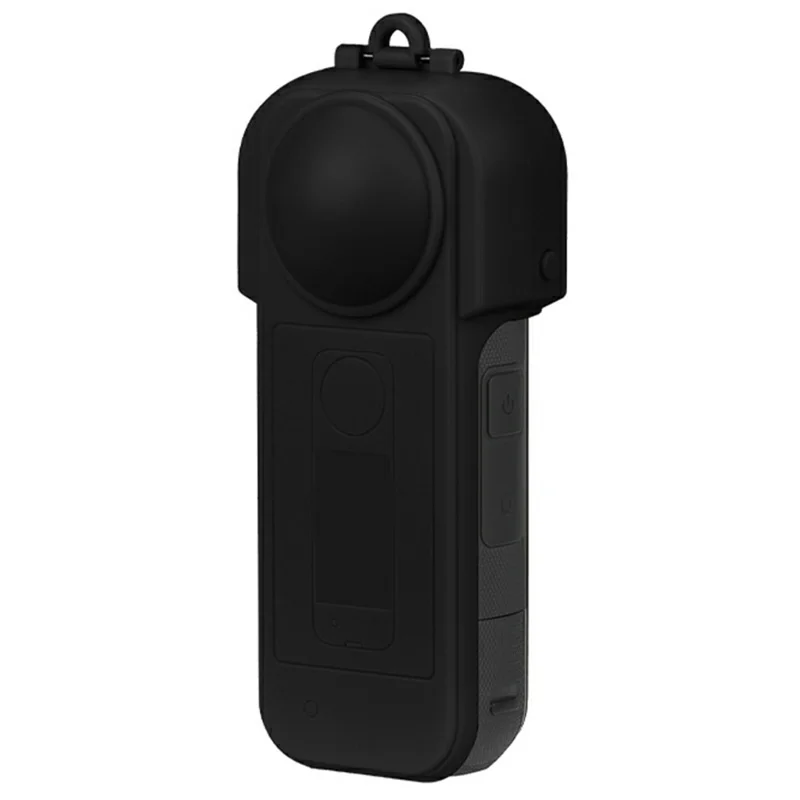 FLYMILE For Insta360 X5 Action Camera Anti Scratch Plastic Lens Cap Flip Lens Protective Cover - Black