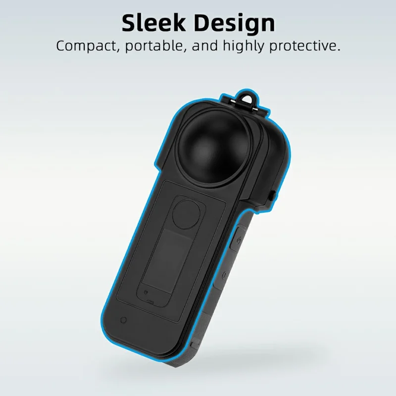 FLYMILE For Insta360 X5 Action Camera Anti Scratch Plastic Lens Cap Flip Lens Protective Cover - Black