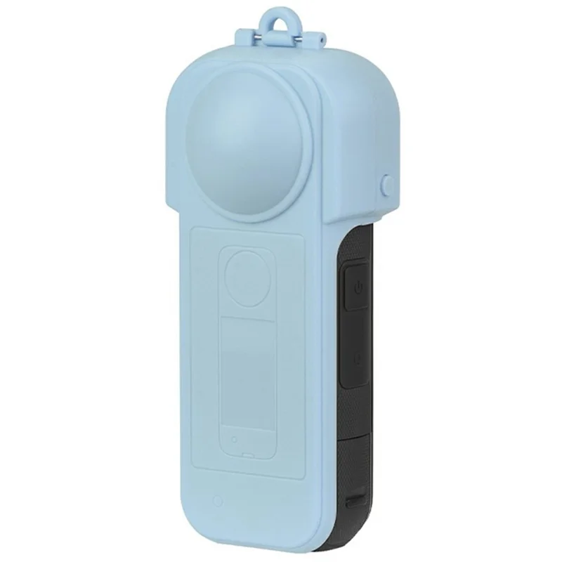 FLYMILE For Insta360 X5 Action Camera Anti Scratch Plastic Lens Cap Flip Lens Protective Cover - Blue