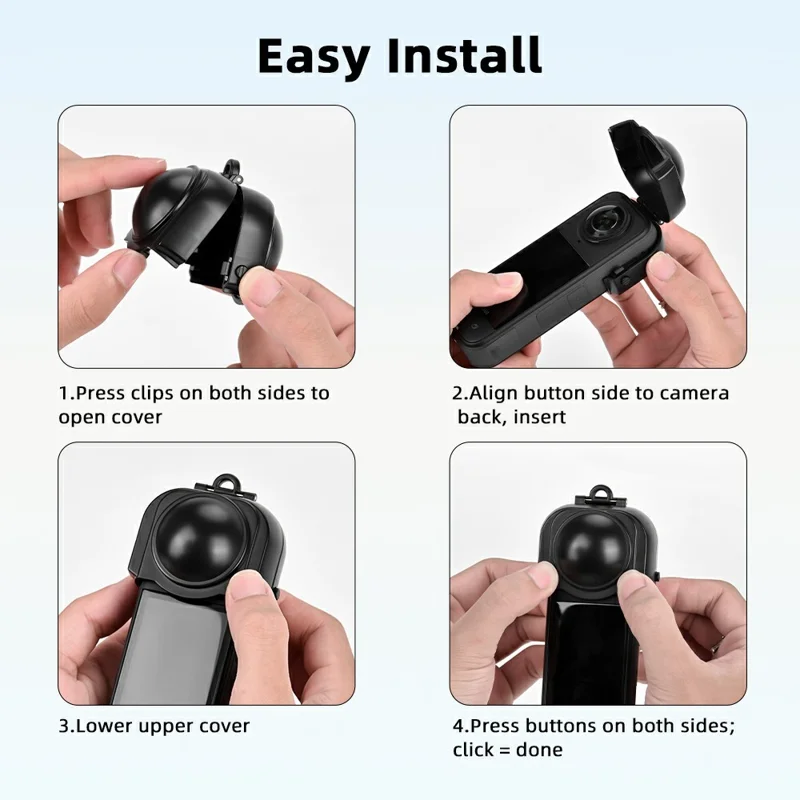 FLYMILE Para Protector de Objetivo de Cámara Insta360 X5 Tapa de Objetivo de Cámara de Acción - Rosa