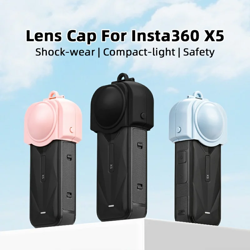FLYMILE Para Protector de Objetivo de Cámara Insta360 X5 Tapa de Objetivo de Cámara de Acción - Rosa