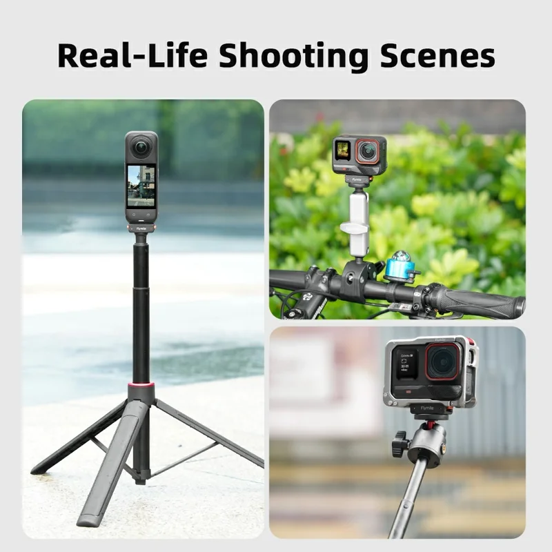 FLYMILE Sgancio Rapido 1/4 Base per Insta360 Ace Pro 2 / Ace Pro / Ace / X5 / X4 / X3 / X2 Sistema di Bloccaggio Magnetico Doppio con Sgancio Rapido