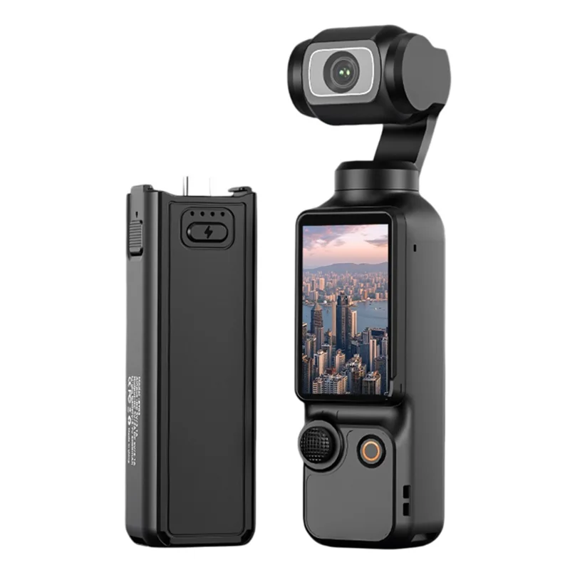 Для DJI Osmo Pocket 3 Аккумуляторная рукоятка с быстрой зарядкой, длительным сроком службы батареи и двумя портами Type-C с противоударной блокировкой