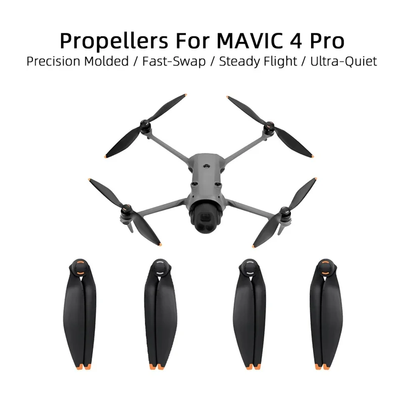 2 Pares de Hélices de Liberação Rápida em TPU para Drone DJI Mavic 4 Pro