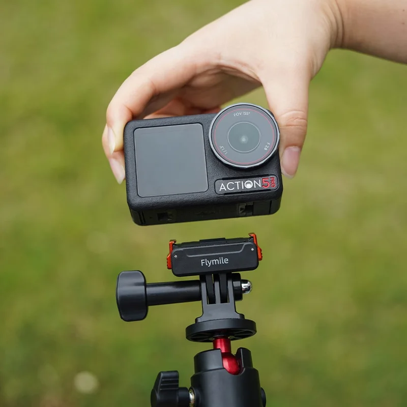 Base de Montagem para Câmera de Ação FLYMILE para DJI Osmo Action 5 Pro / 4 / 3 Adaptador de Liberação Rápida em Nylon Plástico