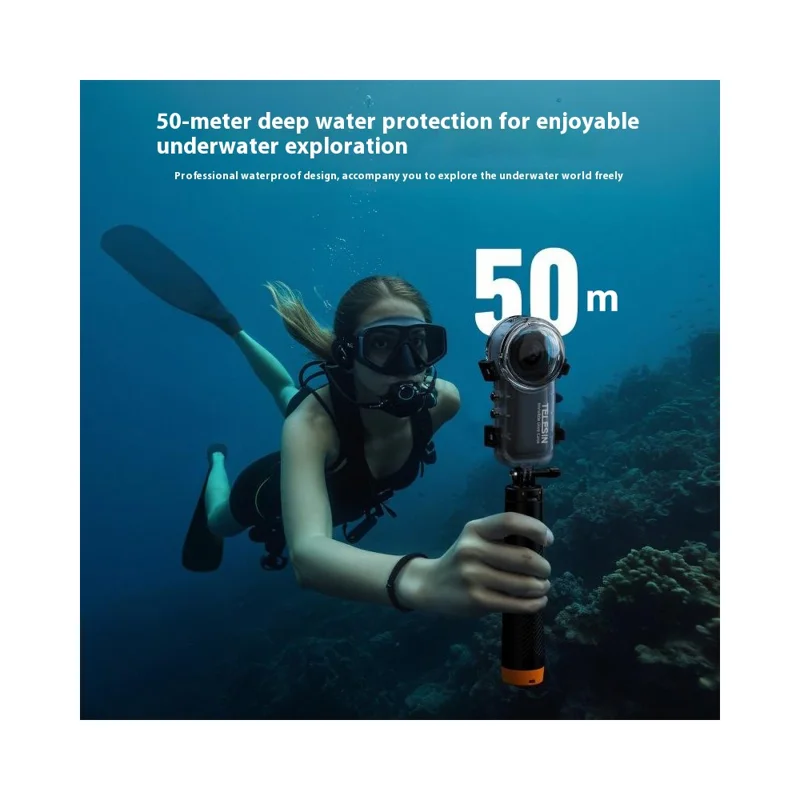 TELESIN Für Insta360 X4 Kamera 50m Unterwasser-Wasserdichte Hülle Tauchschutzgehäuse