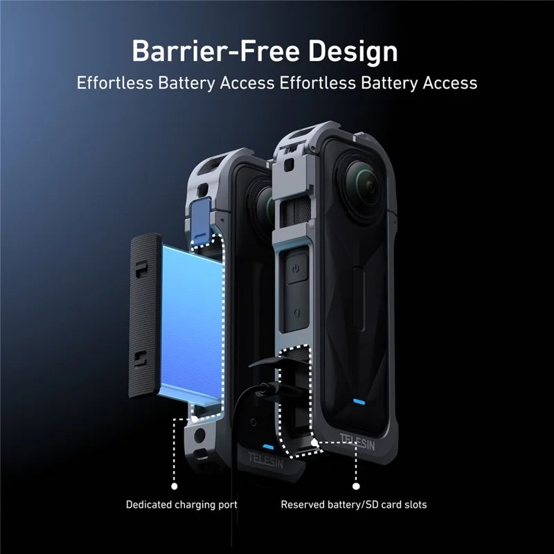 TELESIN S6-FMS-19-TIS Защитный каркас с холодным башмаком для камеры Insta360 X5
