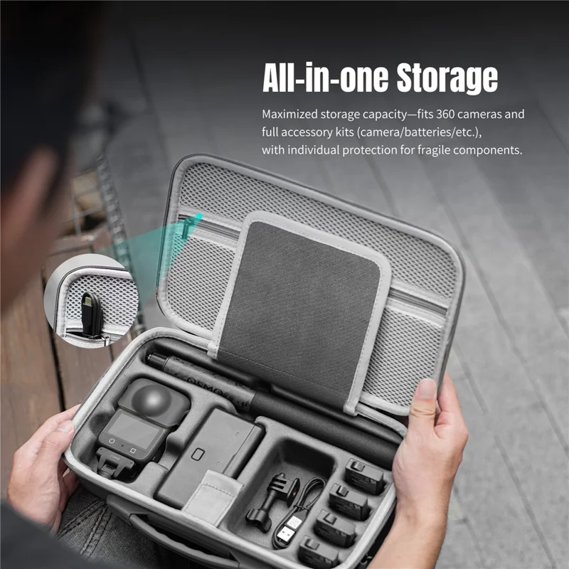 STARTRC Pour DJI Osmo Sac de Transport pour Caméra Panoramique 360 en Cuir PU Sacoche Bandoulière