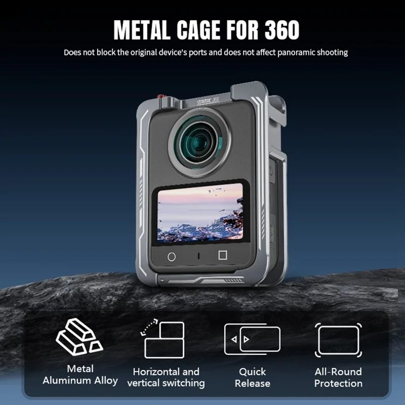 STARTRC Pour DJI Osmo 360 Caméra Panoramique Cage en Métal Cadre de Protection en Alliage d'Aluminium