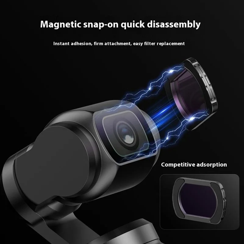 VRIG FT-04 6 Filtres Magnétiques CPL 1/4 Noir Soft ND8/16/32/64 en Verre Optique pour Objectif de Caméra DJI Osmo Pocket 3