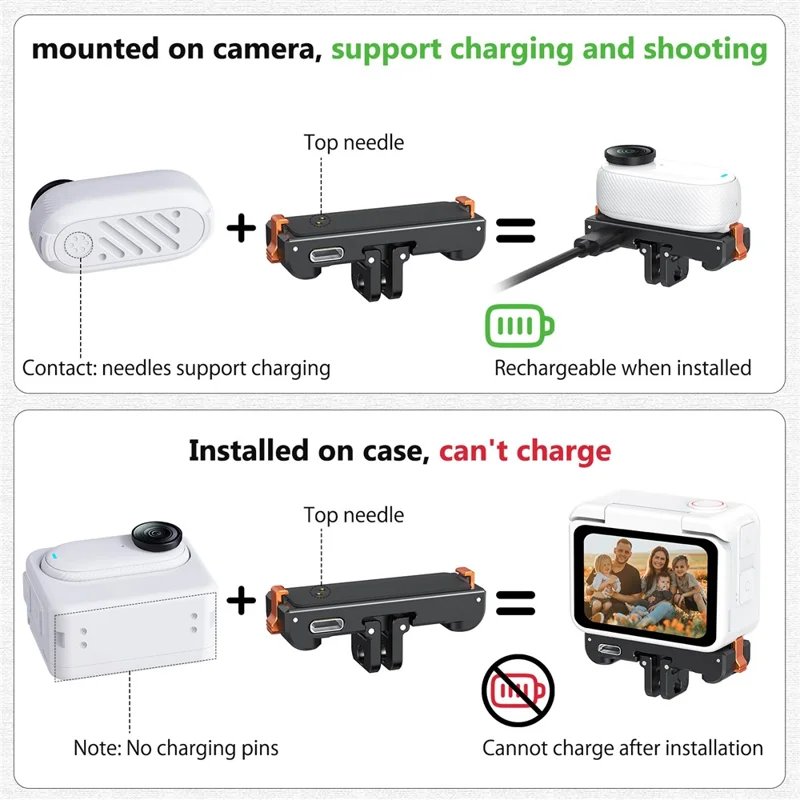 VRIG AC-39 Per Insta360 GO 3 / GO 3S Fotocamera Adattatore di Montaggio Magnetico a Sgancio Rapido con Porta di Ricarica