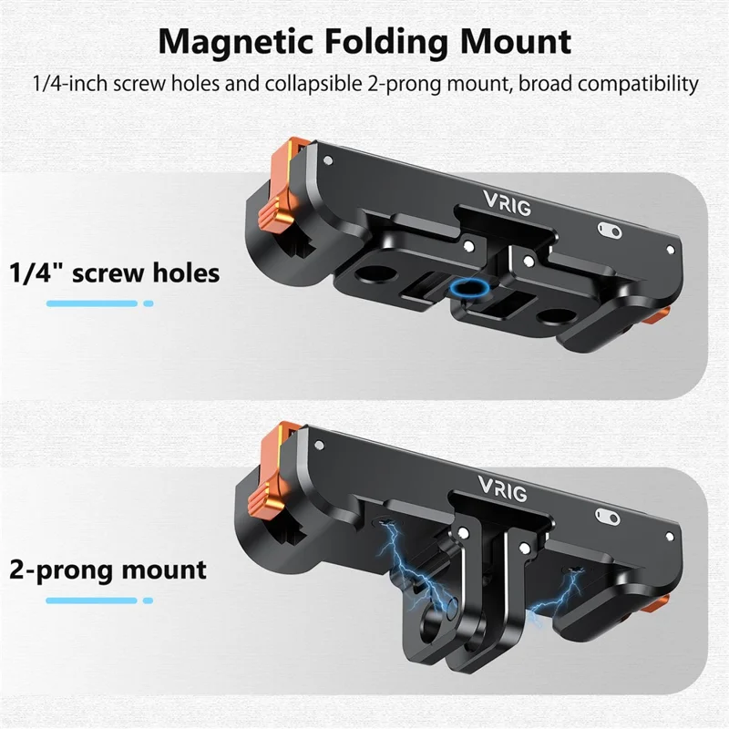 VRIG AC-39 Per Insta360 GO 3 / GO 3S Fotocamera Adattatore di Montaggio Magnetico a Sgancio Rapido con Porta di Ricarica
