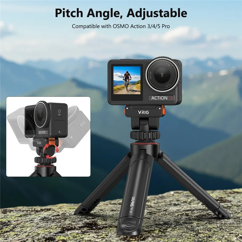 Support de caméra en plastique VRIG AC-36 à fixation rapide pour DJI Osmo Action 5 Pro / 4 / 3 avec griffe froide
