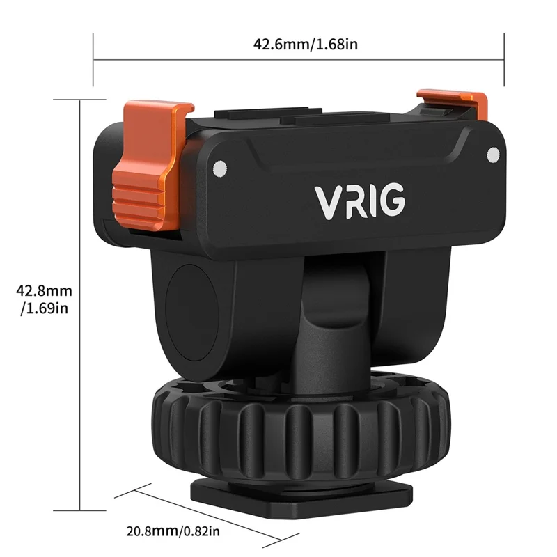 Support de caméra en plastique VRIG AC-36 à fixation rapide pour DJI Osmo Action 5 Pro / 4 / 3 avec griffe froide