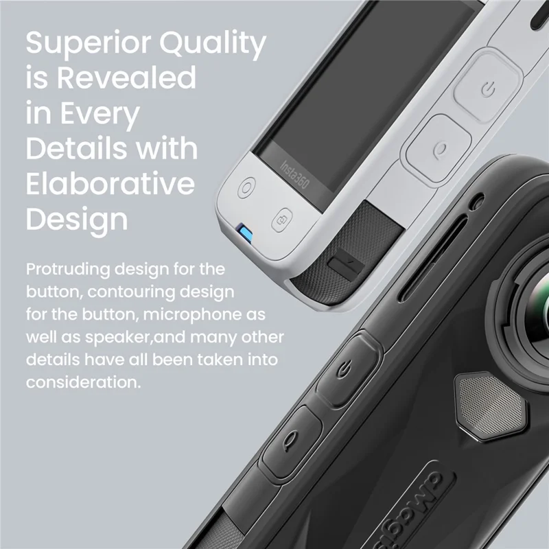 AMAGISN Pour Insta360 X5 Étui de Protection en Silicone avec Couvercle d'Objectif - Noir