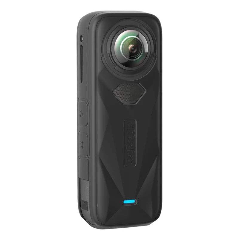 AMAGISN Pour Insta360 X5 Étui de Protection en Silicone avec Couvercle d'Objectif - Noir