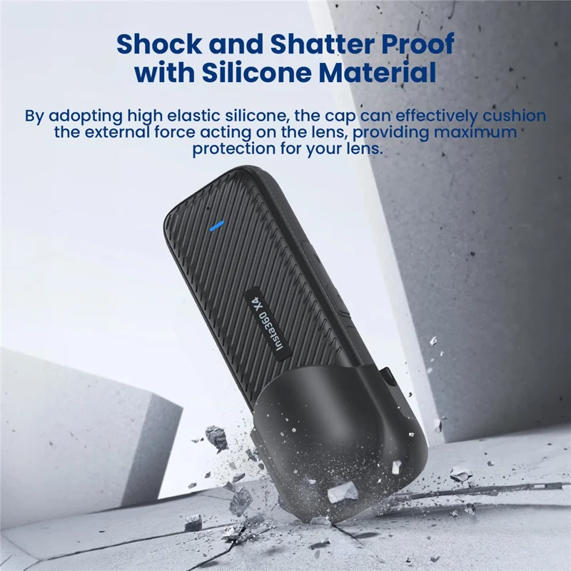 AMAGISN For Insta360 X5 / X4 Action Camera Silicone Lens Cap Protective Cover - Black
