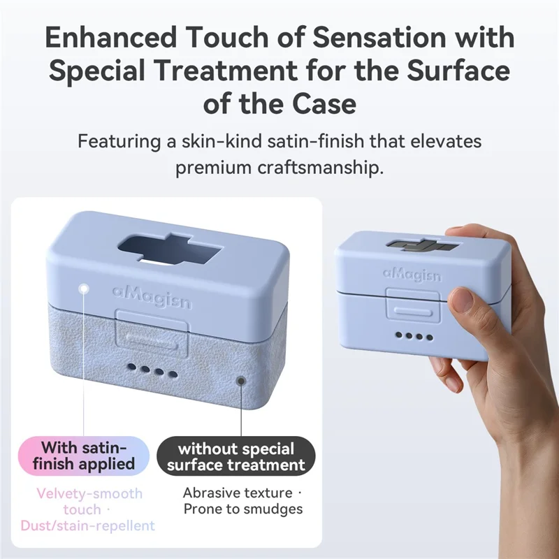 AMAGISN لجهاز DJI Mic Mini غطاء واقي من السيليكون لعلبة الشحن، غطاء واقي للميكروفون - أزرق فاتح