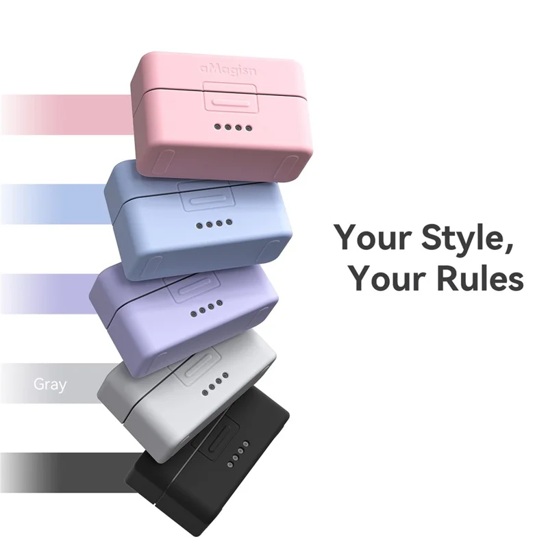 AMAGISN لجهاز DJI Mic Mini غطاء واقي من السيليكون لعلبة الشحن، غطاء واقي للميكروفون - أزرق فاتح