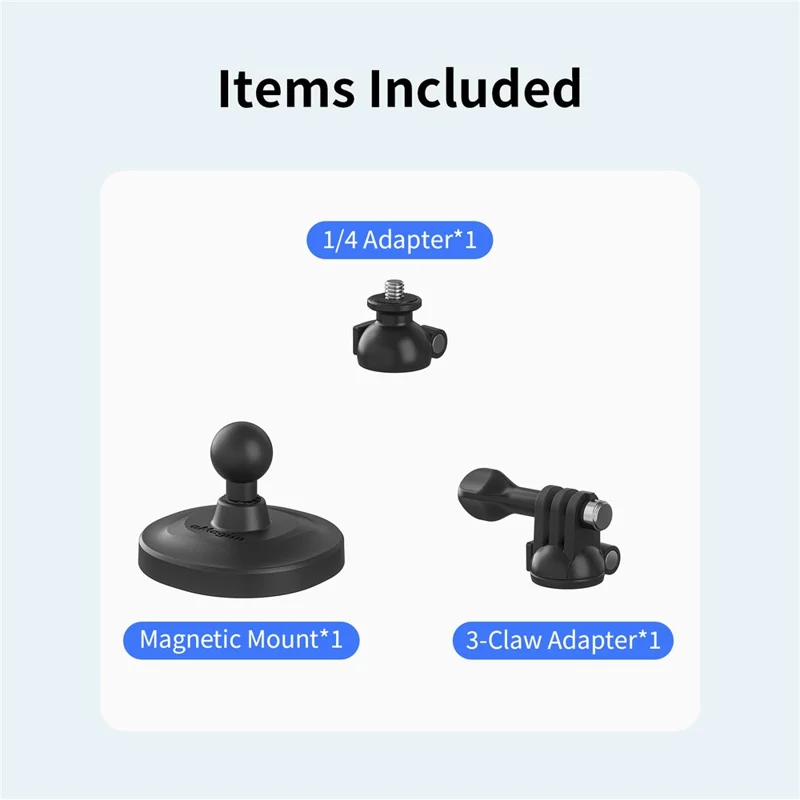 AMAGISN Action Camera Mount Kit Magnetic Ball 3-Claw Adapter 1 / 4 inch Thread Connector Set