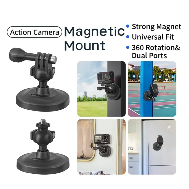 AMAGISN Action Camera Mount Kit Magnetic Ball 3-Claw Adapter 1 / 4 inch Thread Connector Set