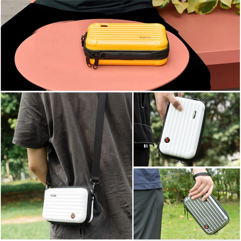 AMAGISN For Insta360 X5 / X4 Camera Small Carrying Case PC + Nylon Storage Box Shoulder Bag - Dark Grey