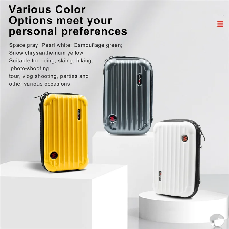 AMAGISN For Insta360 X5 / X4 Camera Small Carrying Case PC + Nylon Storage Box Shoulder Bag - Dark Grey