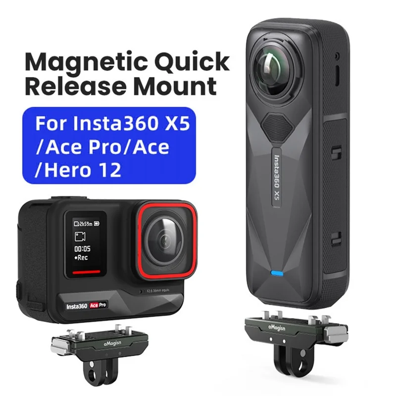 AMAGISN Supporto Magnetico a Sgancio Rapido per Insta360 X5 / Ace Pro 2 / Ace Pro / Ace Adattatore Base per Fotocamera