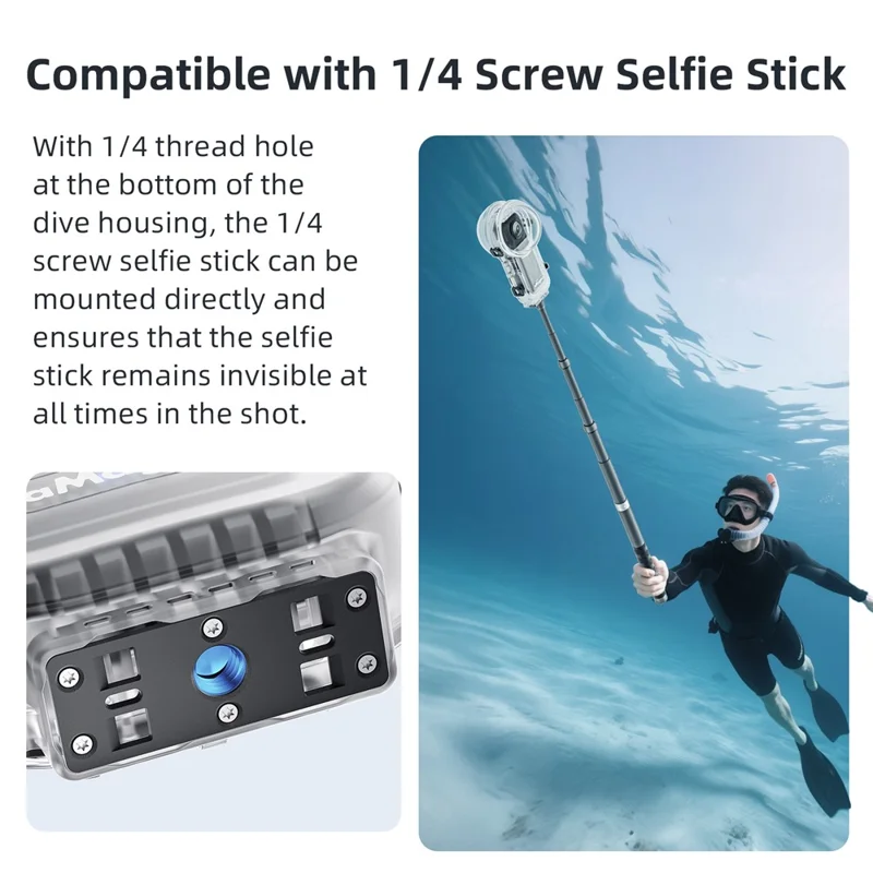 AMAGISN For Insta360 X5 Invisible Diving Case 60m Underwater Camera PC Housing Cover