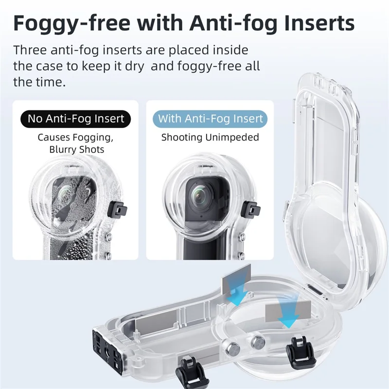 AMAGISN For Insta360 X5 Invisible Diving Case 60m Underwater Camera PC Housing Cover
