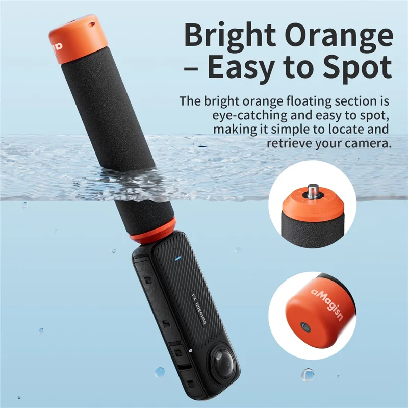 AMAGISN Floating Handle Grip for Insta360 / DJI / GoPro Camera Underwater Handle Mount
