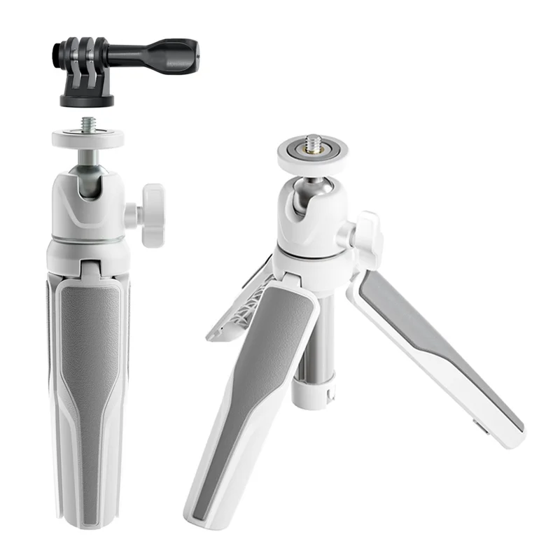 AMAGISN Mini Tripod Adjustable Extendable Selfie Stick for Video Recording - White