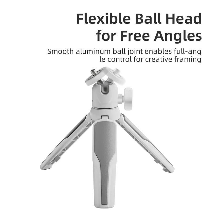 AMAGISN Mini Tripod Adjustable Extendable Selfie Stick for Video Recording - White