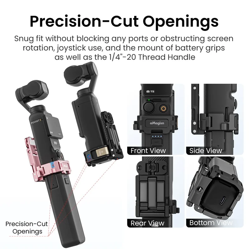 AMAGISN For DJI Osmo Pocket 3 Mantis Extension Frame Magnetic Mount for Hands-Free Vlogging - Pink