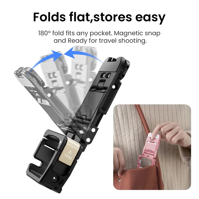 AMAGISN For DJI Osmo Pocket 3 Mantis Extension Frame Magnetic Mount for Hands-Free Vlogging - Pink