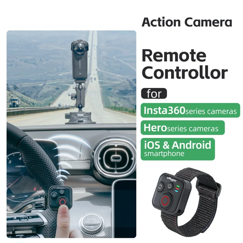 AMAGISN Bluetooth-совместимый пульт дистанционного управления для Insta360 / GoPro / Смартфона, мини-смарт-пульт
