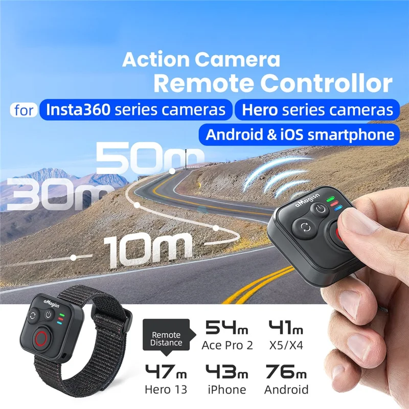 AMAGISN Bluetooth-совместимый пульт дистанционного управления для Insta360 / GoPro / Смартфона, мини-смарт-пульт