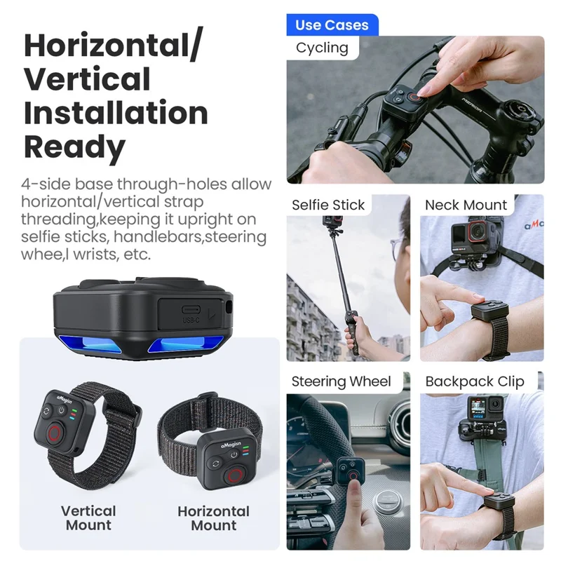 AMAGISN Bluetooth-совместимый пульт дистанционного управления для Insta360 / GoPro / Смартфона, мини-смарт-пульт