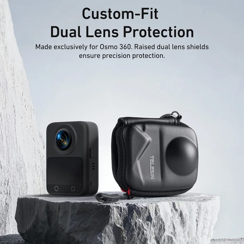 TELESIN S6-PRC-22-TDJ For DJI Osmo 360 Camera Body Protection Bag Mini Storage Pouch with Bottom Opening Design