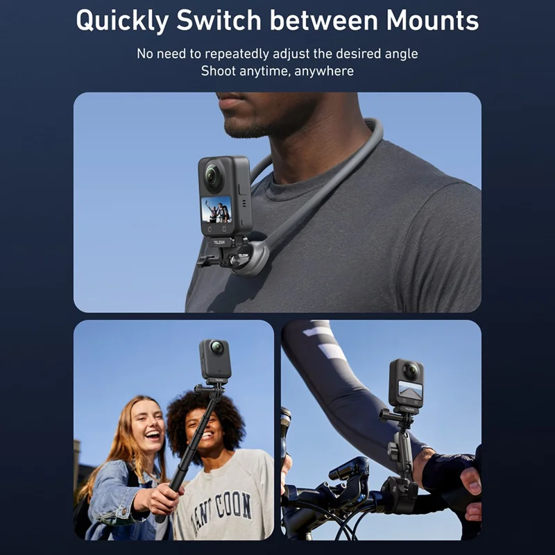 TELESIN S7-JBK-23-TDJ Adaptateur de Base à Libération Rapide Magnétique pour Caméra DJI Osmo 360 / Action 5 Pro
