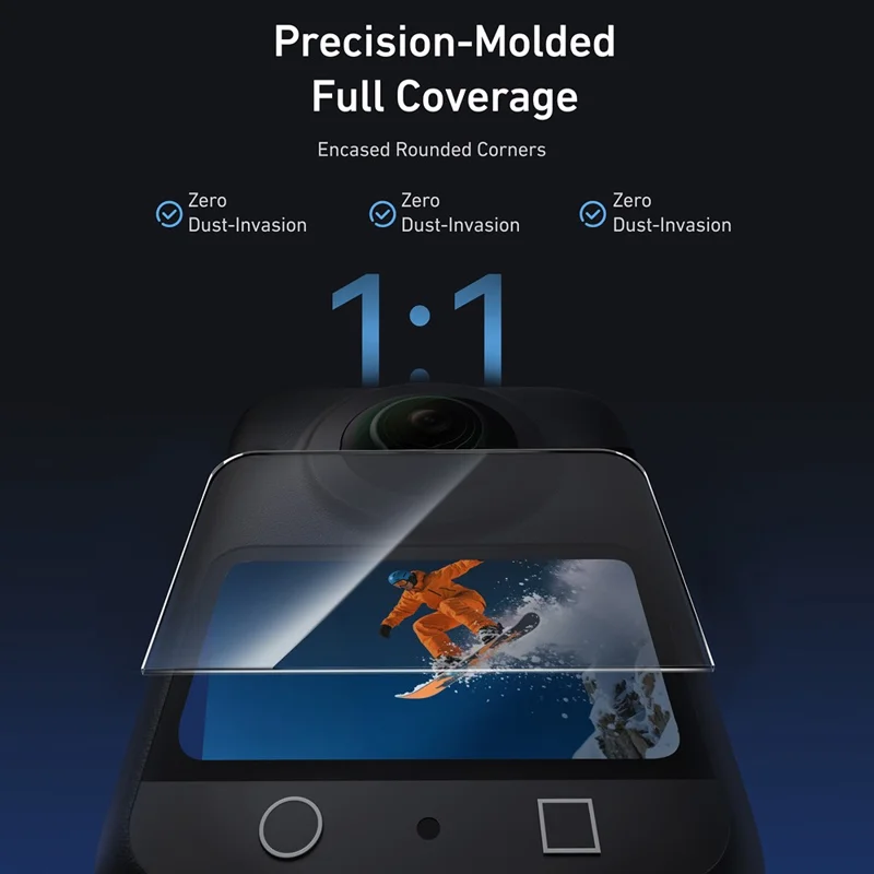 TELESIN S6-FLM-22-TDJ Pour caméra panoramique DJI Osmo 360 Protection d'écran en verre trempé Film anti-explosion