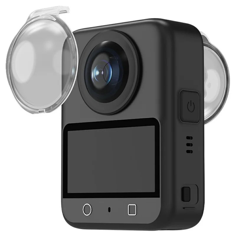 FLYMILE 2-teiliges Schutzlinsencover für DJI Osmo 360 Panoramakamera, kristallklar, PC-Linsenscutz