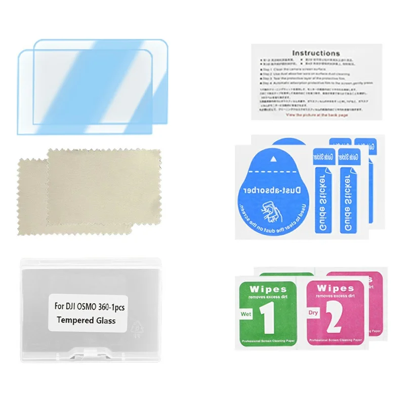 FLYMILE Pack de 2 Protectores de Pantalla de Vidrio Templado Ultra HD Antiarañazos para Cámara DJI Osmo 360