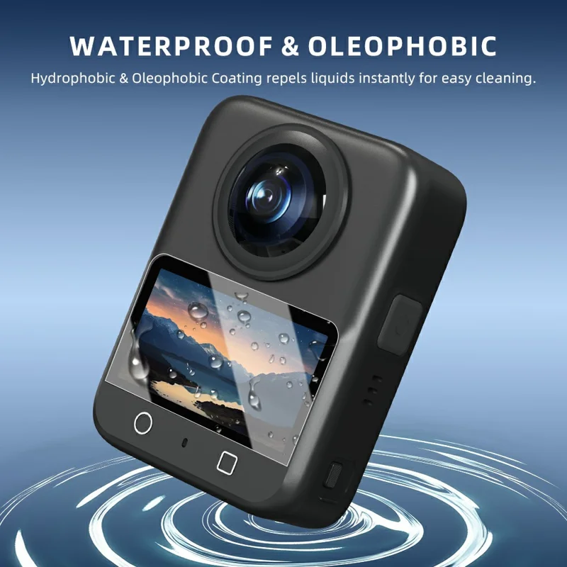 FLYMILE Pack de 2 Protectores de Pantalla de Vidrio Templado Ultra HD Antiarañazos para Cámara DJI Osmo 360