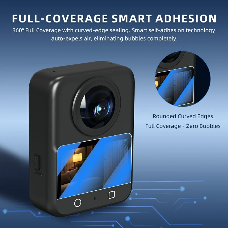 FLYMILE Pack de 2 Protectores de Pantalla de Vidrio Templado Ultra HD Antiarañazos para Cámara DJI Osmo 360