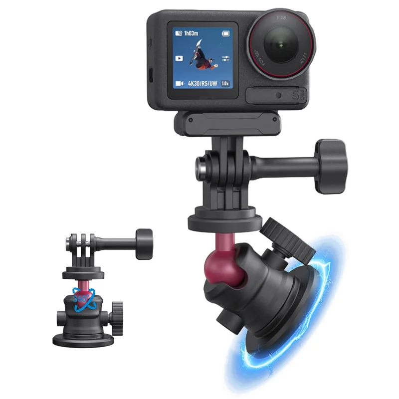 TELESIN x5 S7-JBK-12 For DJI Osmo Pocket 3 Ball Head Magnetic Mount Action Camera Base Adapter